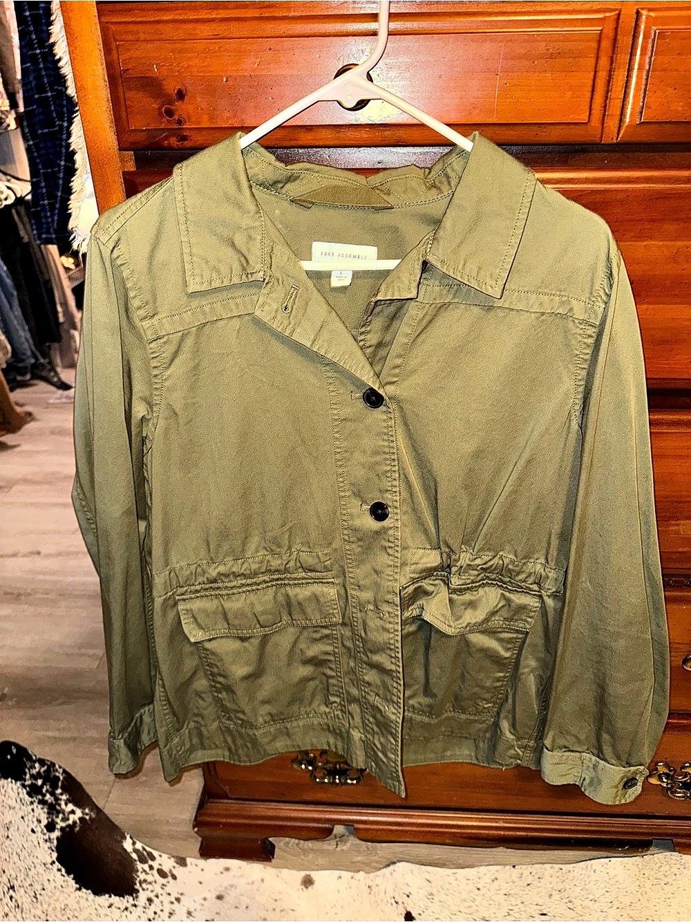 Free Assembly Women's Utility Jacket Green Large